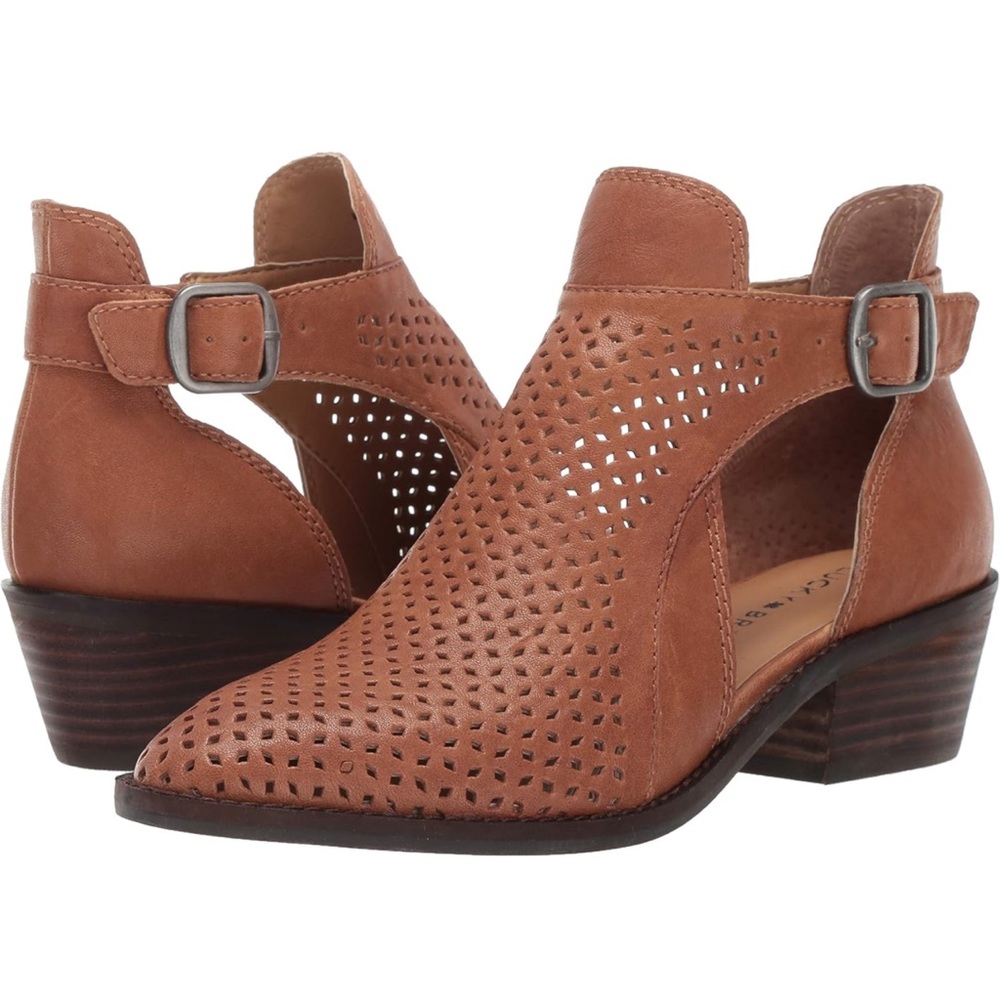 Lucky LK Fillian Brown Leather Ankle Boots Size 6 EUC